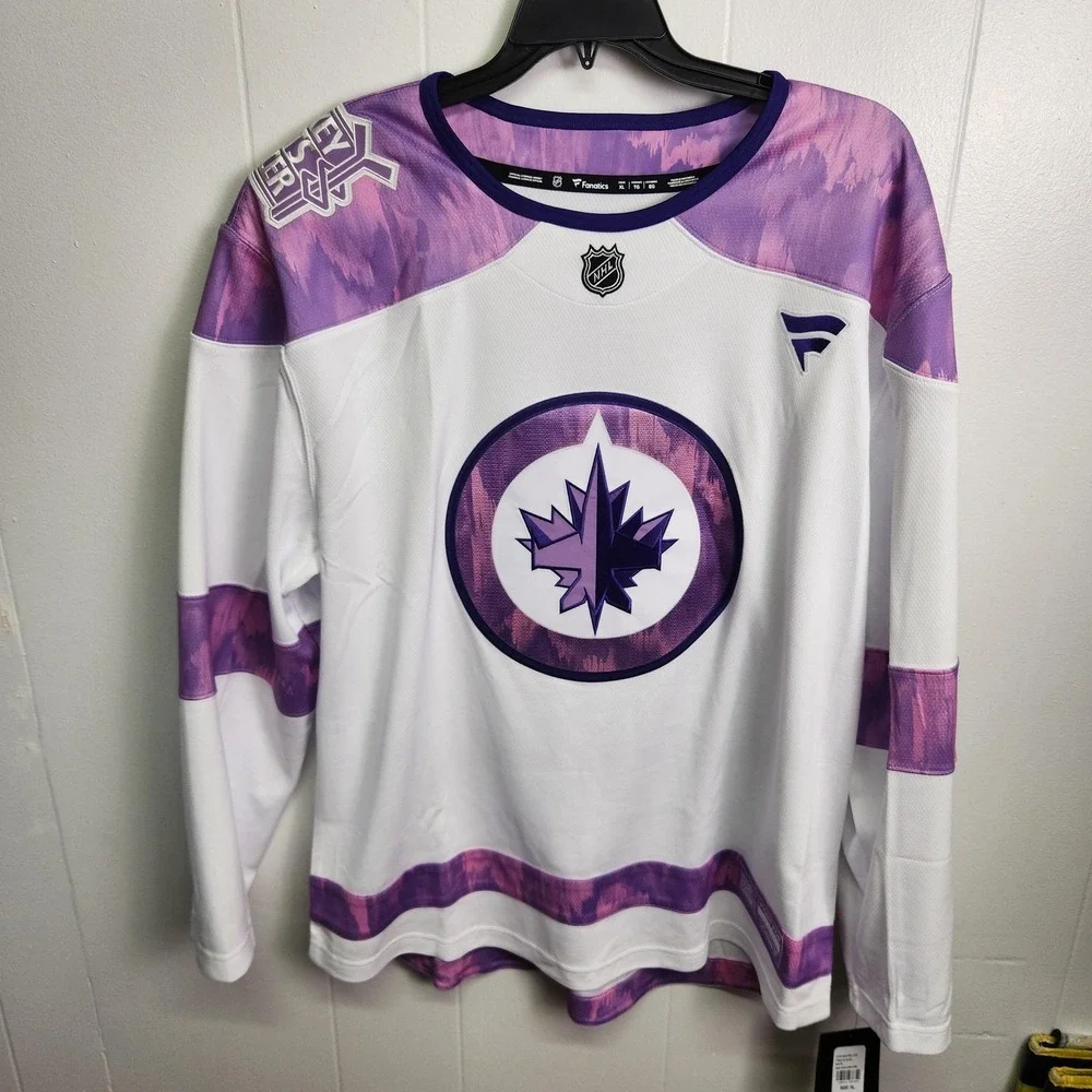Winnipeg Jets Hockey Fight Cancer 2024 Jersey Mens XL NHL MSRP $129.99